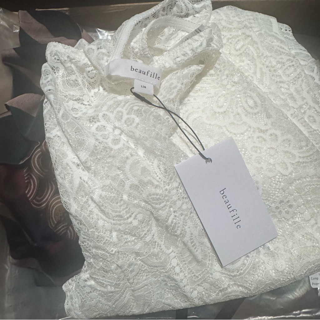 Beaufille Cassia Lace Stockings In White — image 4 of 6